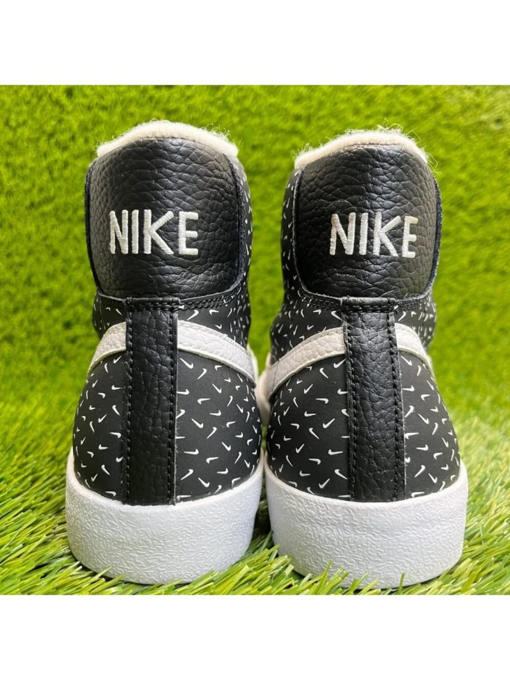 Nike Blazer Mid '77 GS Polka Swoosh Boys Size 7Y Black Athletic Shoes Sneakers